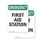 Signmission First Aid Station, 7 in W x Rectangle, Vinyl Decal OS-2PACK-EM-D-710-V-10496 - alternate 1
